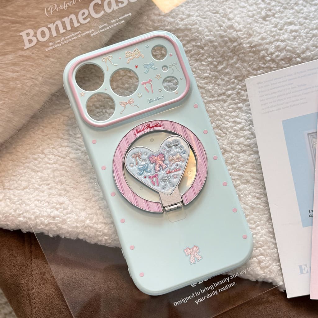Capa de telefone com suporte magnético adequada para iPhone arco rosa de alto valor
