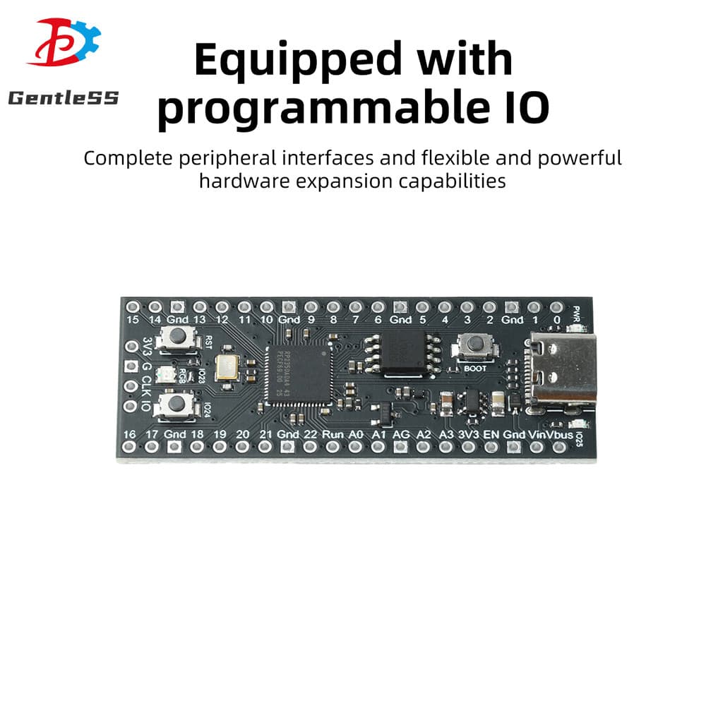 Placa De Desenvolvimento RP2350A Processador De Núcleo Duplo De 128 Mbit 16 Mb Baseado Na Raspberry Pi Pico 2 Tipo-C