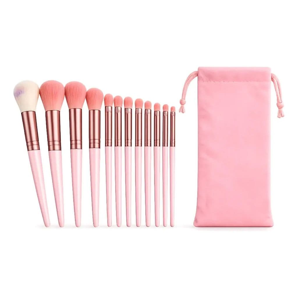 Kit Com 13 Pincéis De Maquiagem olhos, rosto Make com estojo