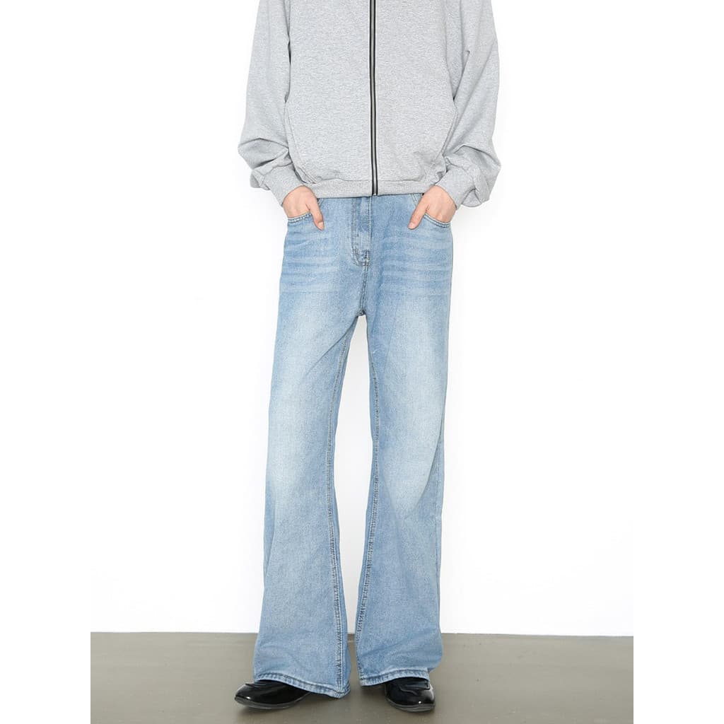Street Wear Calças de limpeza americanas de alta qualidade masculinas retrô rua solta calças largas Jeans retos