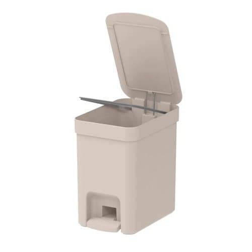 Lixeira Pedal Capacidade 6 Litros Compacta Plastico Residencial Bege