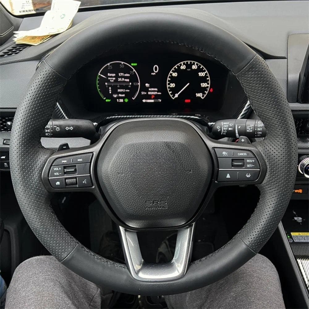 Capa Personalizada Para Volante De Carro , 100 % Adequada Honda Civic 11 XI 2021-2022 , Couro Genuíno Preto , Acessórios