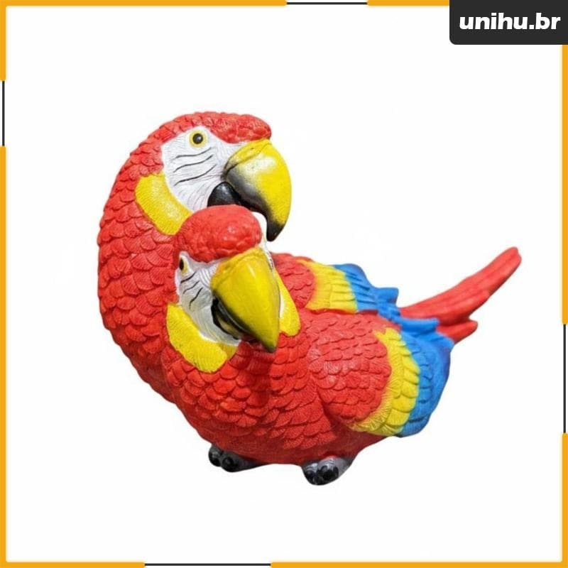 [Unihu] Estatueta De Papagaio De Resina Realista , Escultura De Decoração De Jardim Animal Para Villa , Pátio , Decorati
