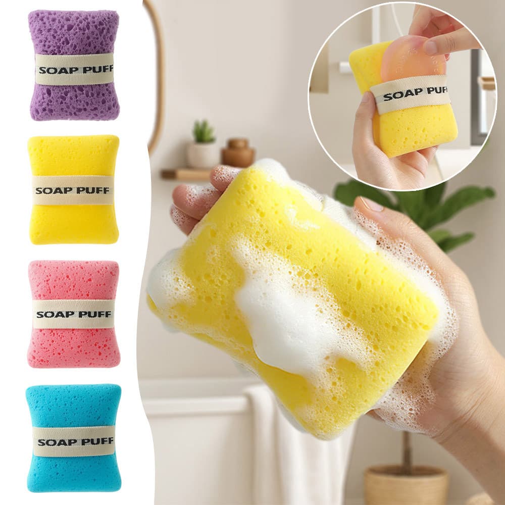 2 Pçs/SET Esponja De Banho Em Favo De Mel , Alça De Mão Ajustável