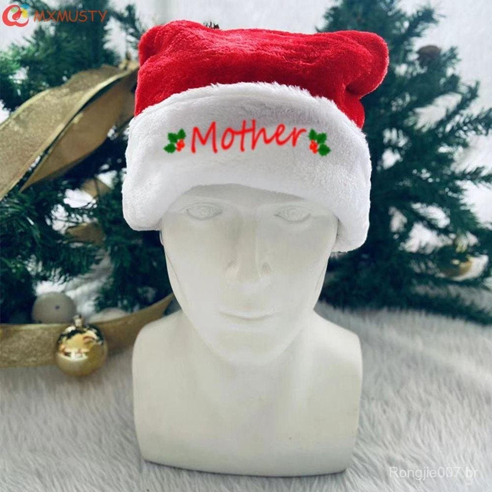 MXMUSTYZA Boné De Natal Decoração Papai Noel Vermelho Ano Novo Festa Chapéu De Pelúcia