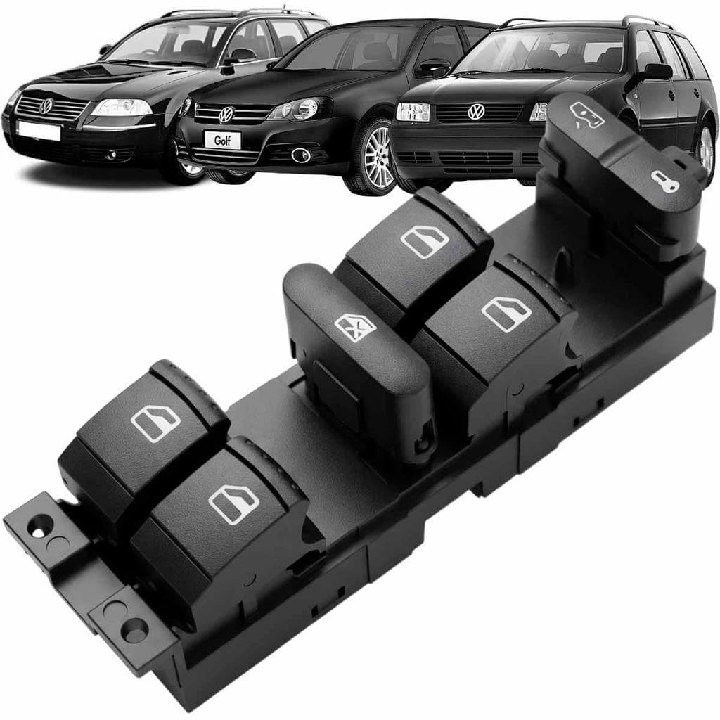 Comando Botão Vidro Elétrico Dianteiro Motorista Golf 2001 2002 2003 2004 2005 2006 2007 2008 2009 2010 2011
