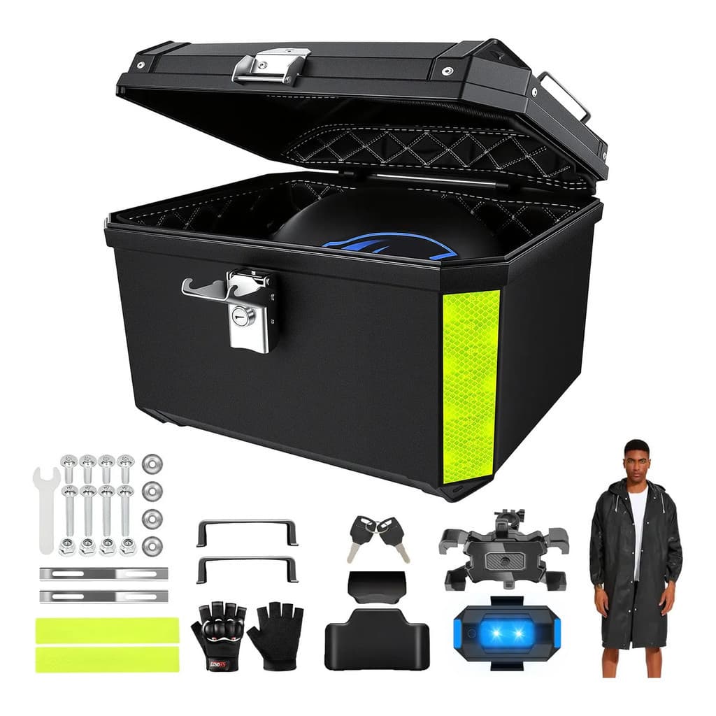 Bauleto Bau Moto De Alumínio + Abs 45l Universal + Acessório