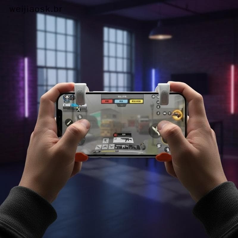 wei M1 PUBG Gatilho De Jogos Móveis Botão De Tiro Ergonômico L1R1 Controlador De Jogo Joysti Para Telefones Celulares De