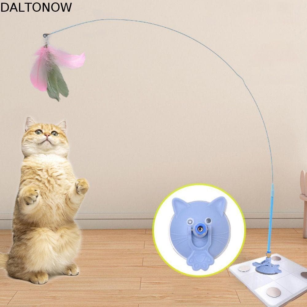 DALTONOW Gatos Brinquedos Varinha De Penas , Gato Resistente À Mordida Com Ventosa De Sino Vara De Teaser