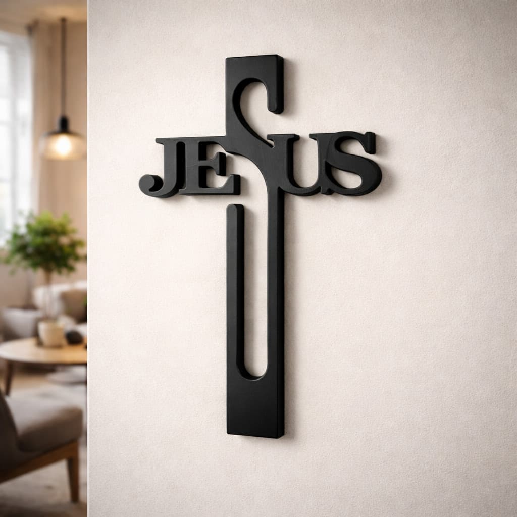 Enfeite Religioso de Parede Jesus Crucifixo Decorativo quadro porta retratos organizador decoração casa