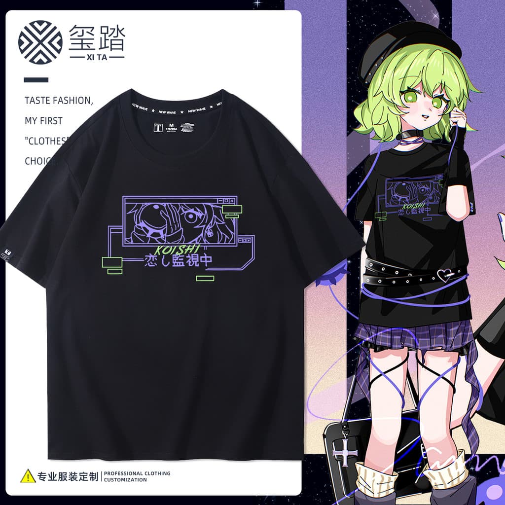 Touhou projeto personagem Ice Warriors mercadoria camiseta de manga curta verão juventude bidimensional algodão puro mei