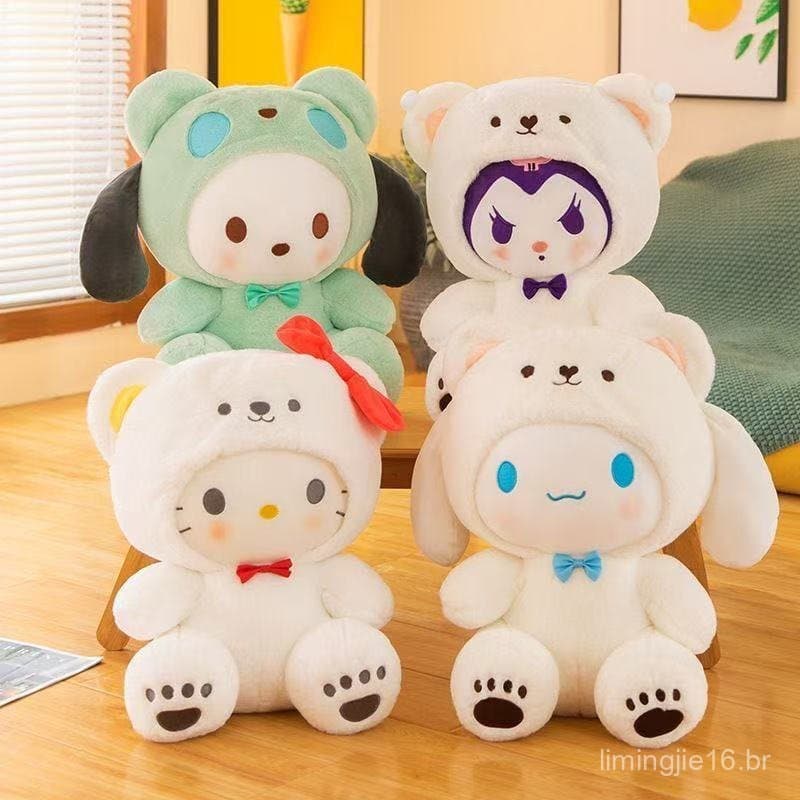 Pelúcia de desenho animado 25 cm Kuromi Sanrio My Melody Cinnamoroll antialérgico