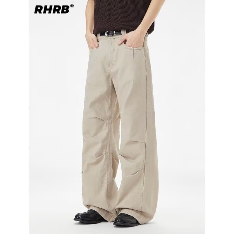 2026 novo estilo solto calças retas calças casuais estilo masculino na moda All-Match calças cáqui macacão