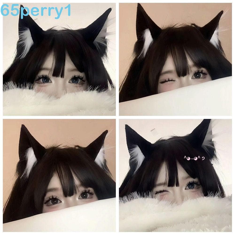 PERRY1 Tiara Com Orelhas De Gato , Chapéu Fino Para Cosplay De Lolita , Faixa De Cabelo Lavar O Rosto , Animais Jk De Pe