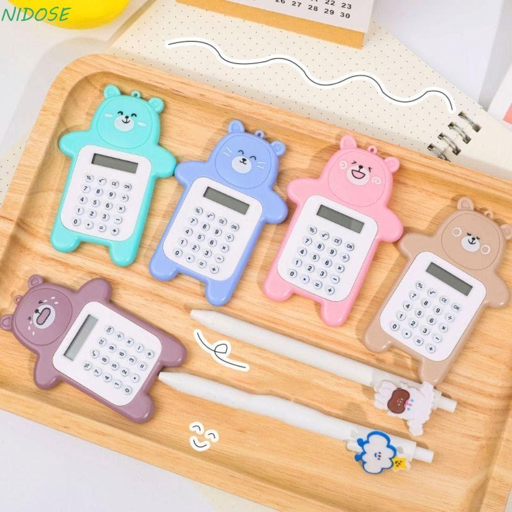 Calculadoras Científicas NIDOSE , Mini Calculadora Em Formato De Urso , De Estudante Com Tela De 8 Dígitos