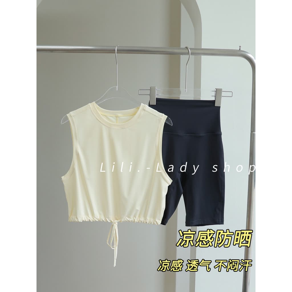 Colete de Yoga feminino verão fino sem mangas blusa exterior Wear correndo treinamento esportes terno respirável de seca