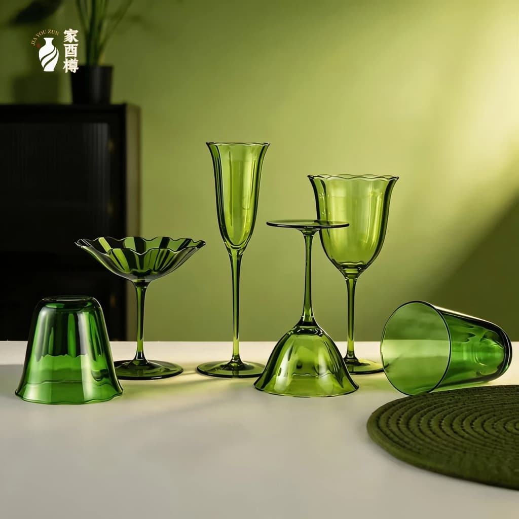 Retro verde vinho tinto vidro de renda taça criativa casa copo de vinho luz luxo High-End copo de vinho champanhe