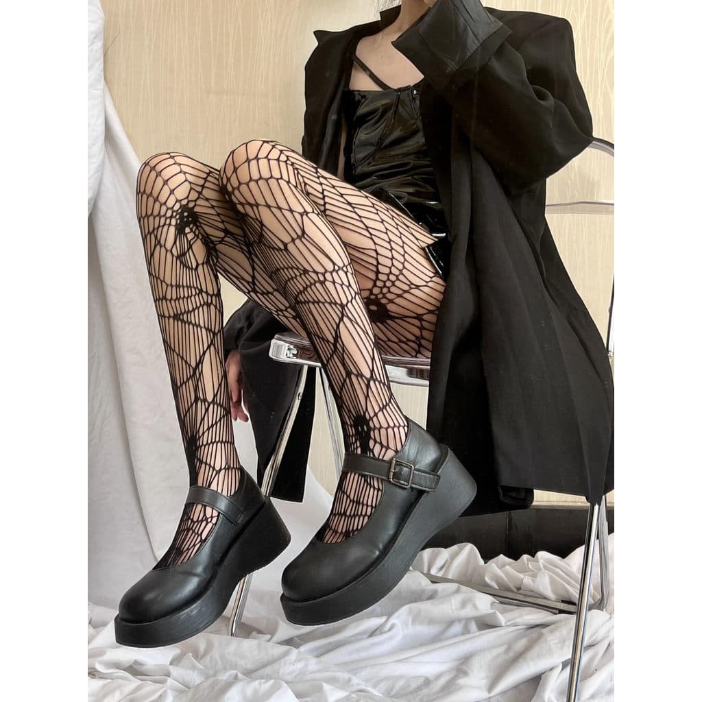 Meias arrastão femininas verão alto preto meias ossos escuro Halloween fishnet meias crânio estendido meia-calça