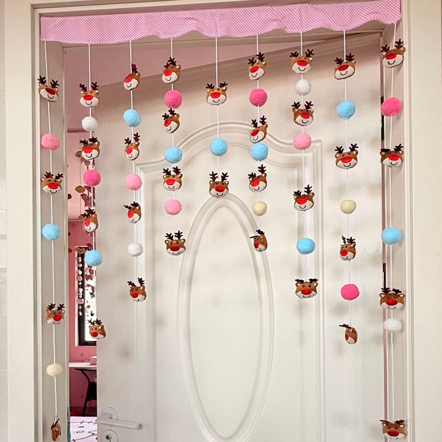 Nova decoração de natal surpresa árvore de natal porta cortina papai noel divisória cortina sala estar entrada