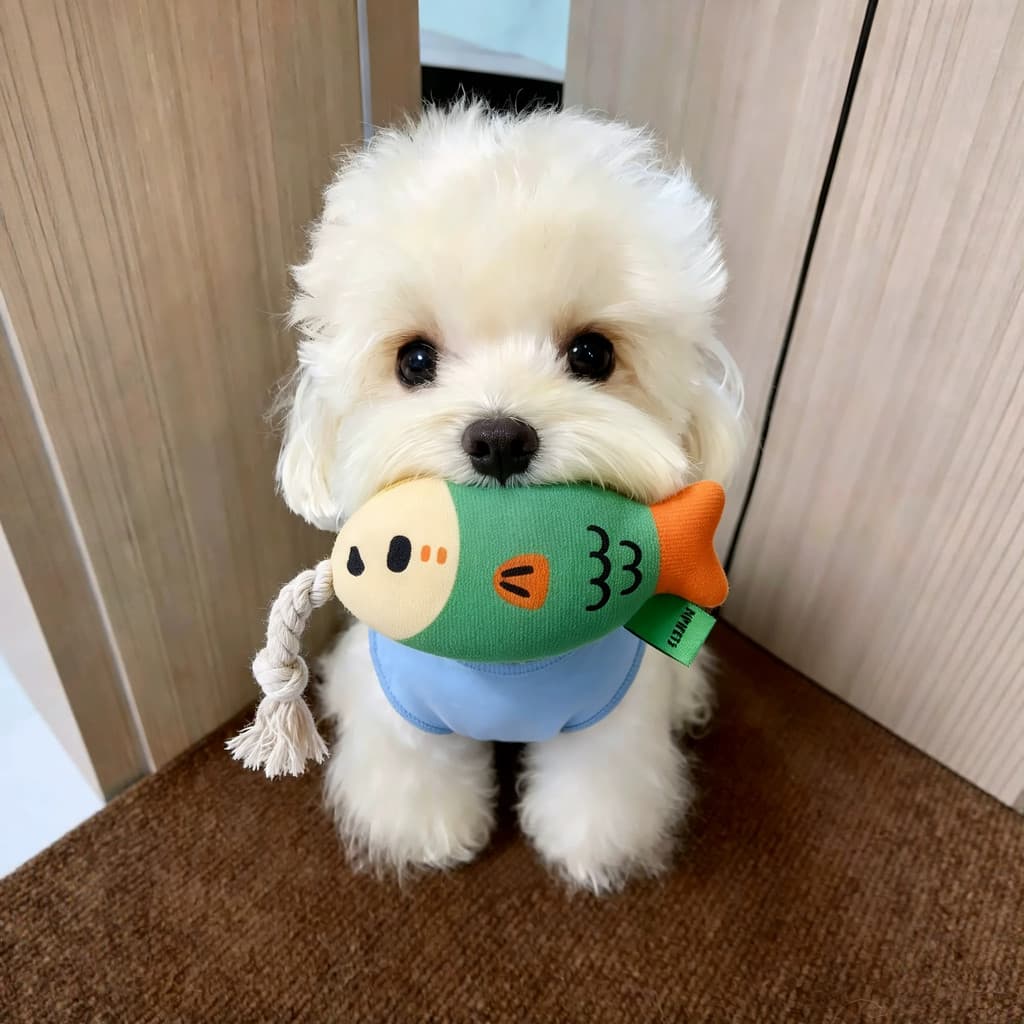 Brinquedo do cão de pelúcia voz cabeça gorda peixe mordida-resistente Molar dentes limpeza nós pequenos cães animais de