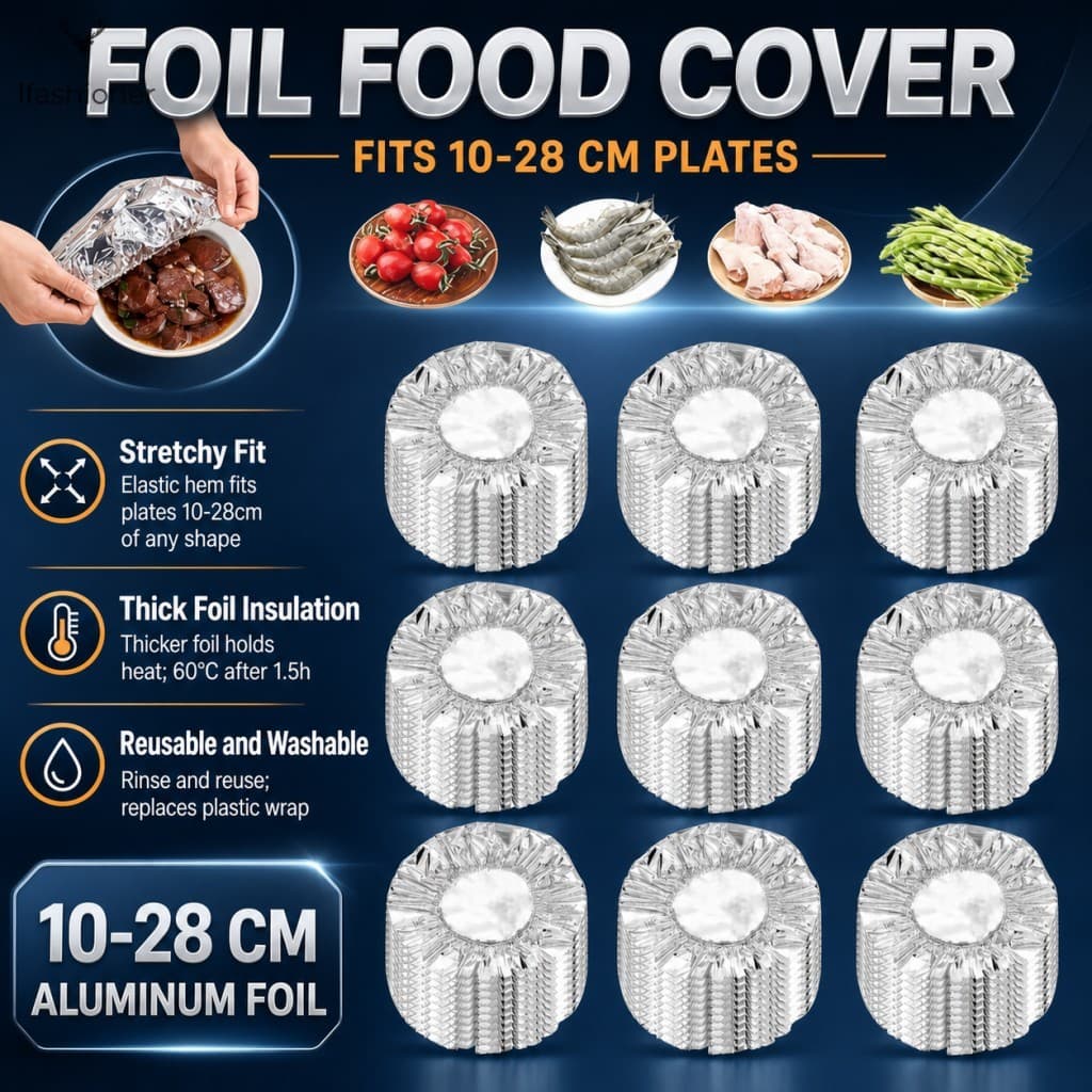 Tampa Reutilizável De Folha De Alumínio Para Alimentos , Elástica , Placa Isolante Térmica , Aquecedor , Lavável , De Pr
