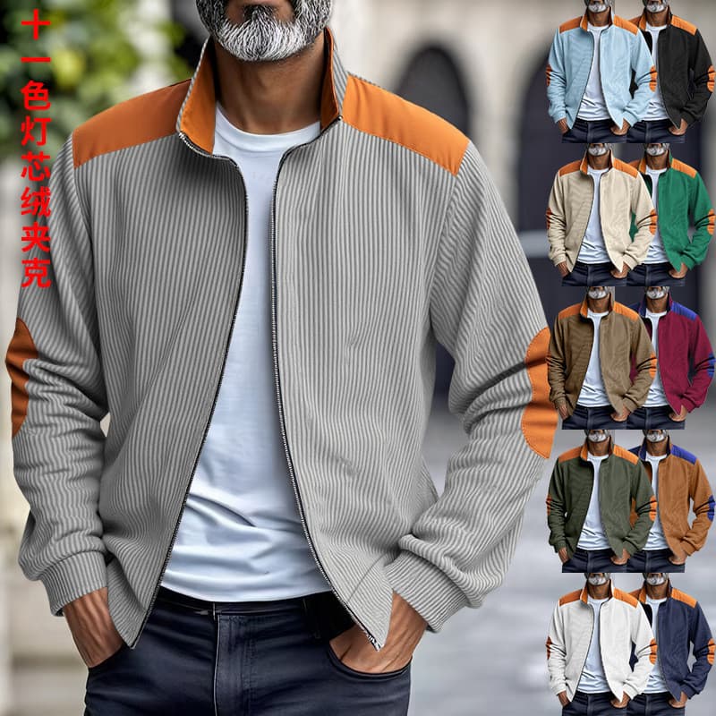 Jaqueta De Veludo Masculina Outono/Inverno Agasalhos Retrô Grandes