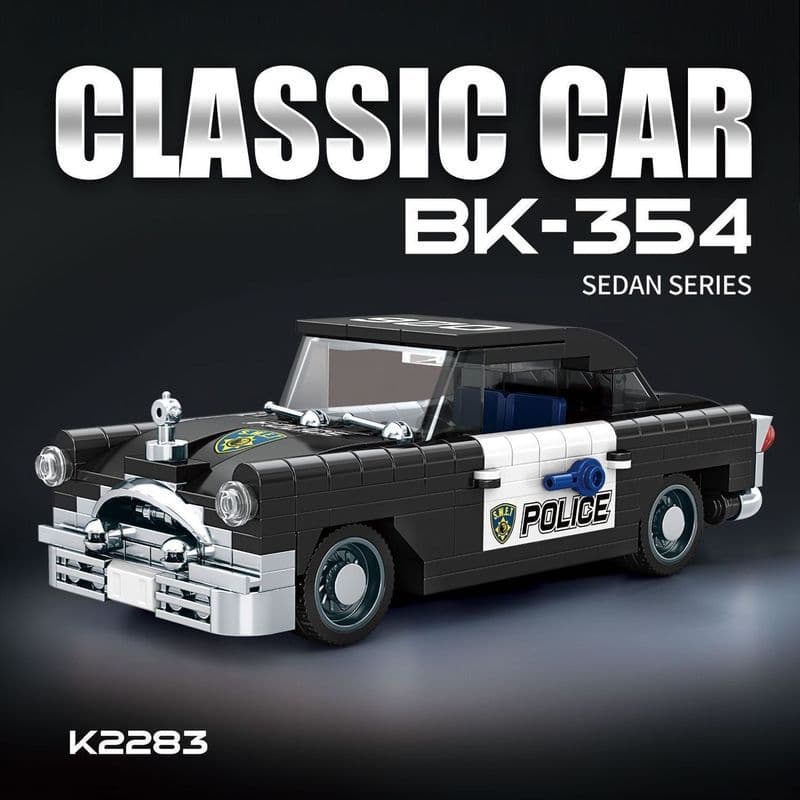 Compatível com bloco de montagem Lego carro de polícia Retro carro esportivo meninos meninas montagem bloco de construçã
