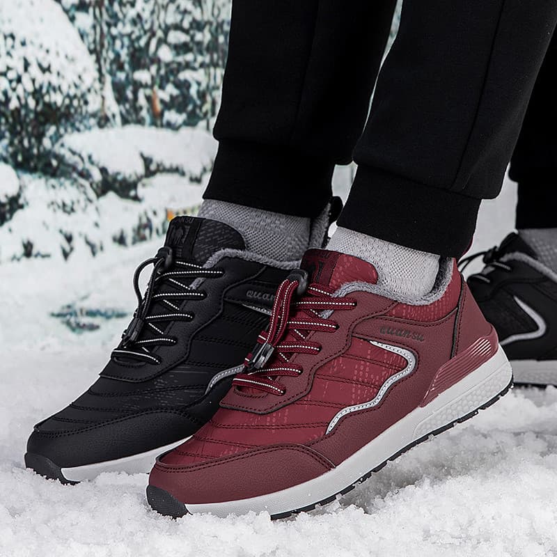 Botas de Inverno Unissex Impermeáveis com Forro de Lã, Fecho Rápido, Antiderrapantes e Quentes para Idosos