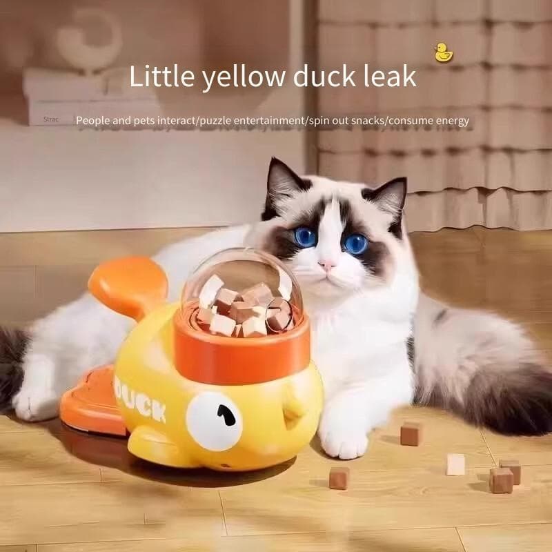 Forma De Pato Tratar Dispensando Brinquedo Para Animais De Estimação Enriquecimento Alimentador Molar Interativo Aliviar