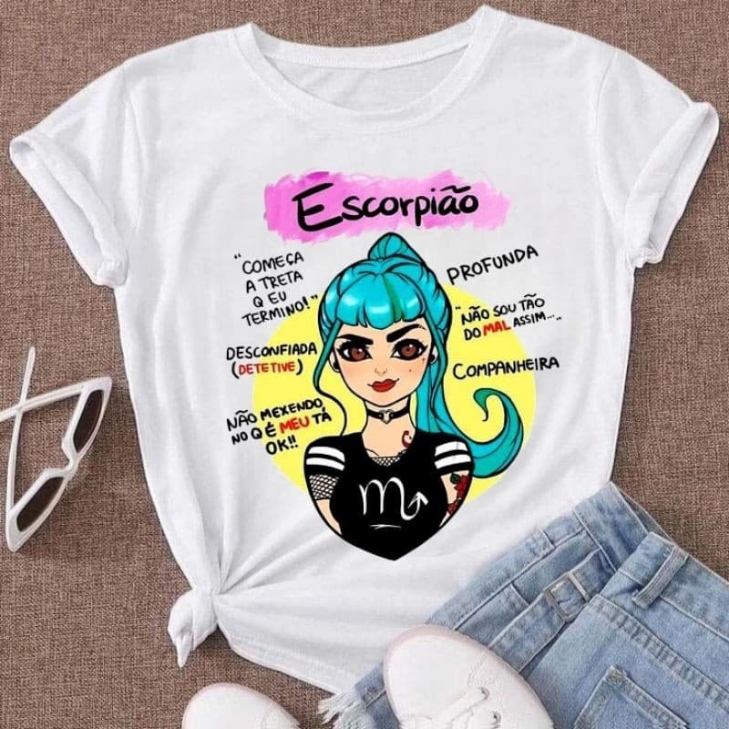 Camiseta Signo Feminina | Estampa Astrológica Tendência