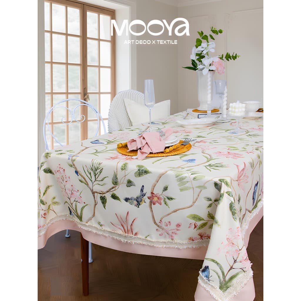 MOOYA Flor Solução Gramática Francês Retro Toalha de Mesa Tapete de Mesa Tecido Luz Capa de Luxo Pano Premium Toalha de