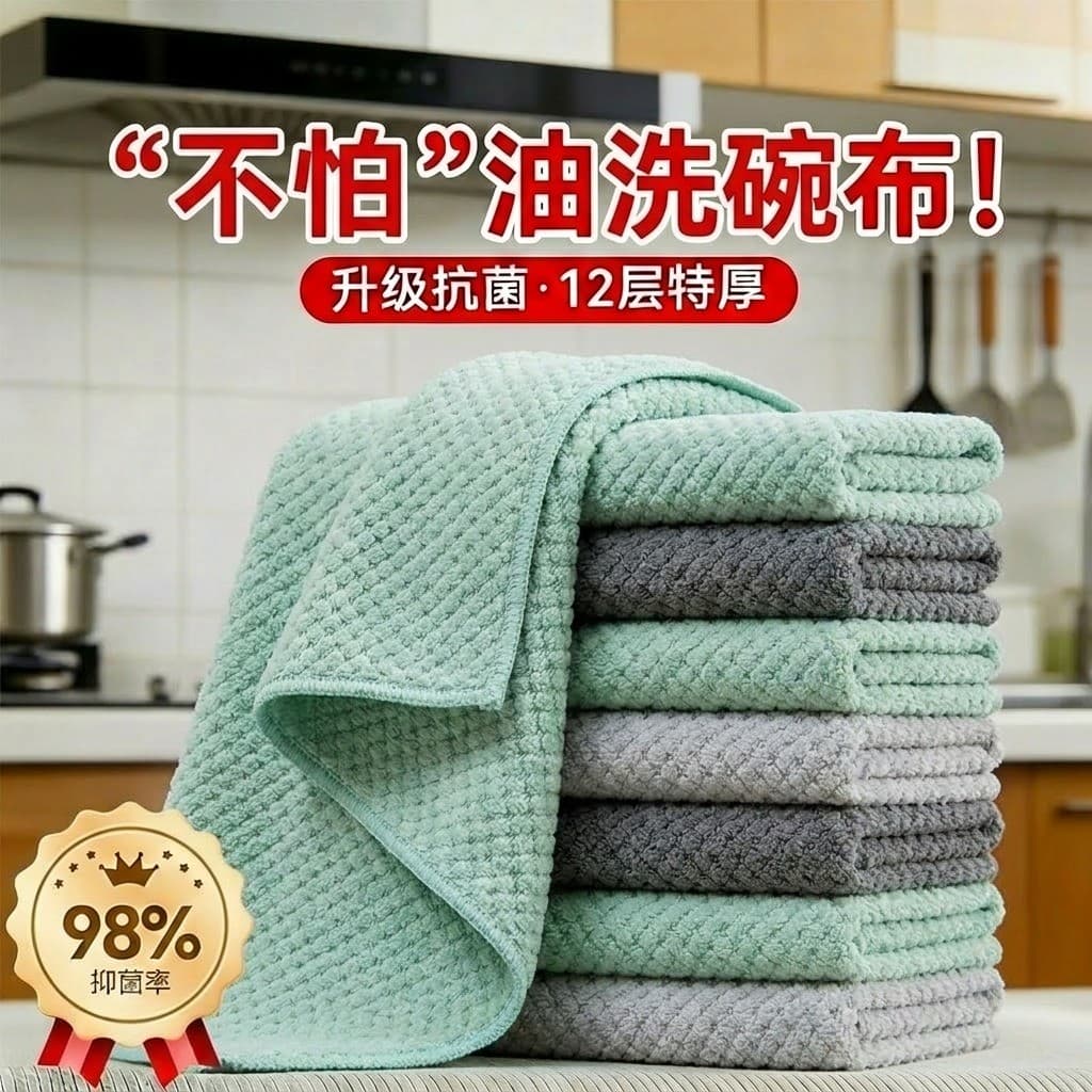 Pano de prato de cozinha absorve água, não é fácil de perder fiapos Pano de prato doméstico, não é fácil de colar, limpa