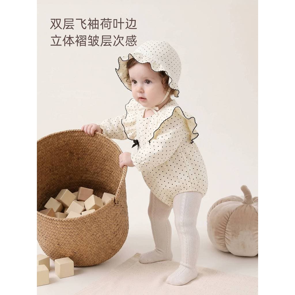 Roupas de bebê recém-nascido primavera outono manga comprida uma classe feminino bebê Super bonito estilo ocidental boli