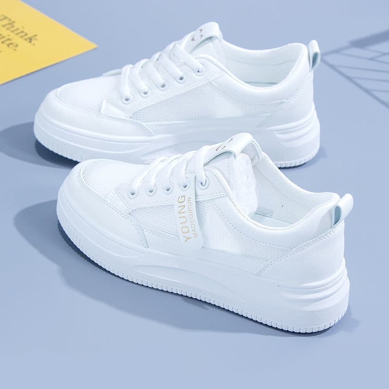 Tênis femininos brancos pequenos, estilo novo 2023, tênis de corrida da moda, versão coreana, sapatos femininos para est
