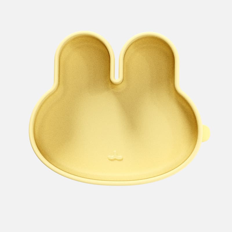 Prato de jantar de coelho infantil Bebê aprendendo comida Prato de jantar de Silicone Tigela de comida complementar Vent