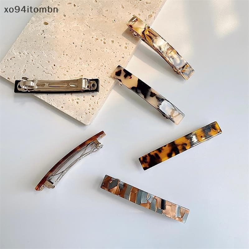 itens Grampos De Cabelo De Leopardo Elegantes Acetato Vintage Francês Grampo Colorido Geométrico Mármore Primavera Clipe