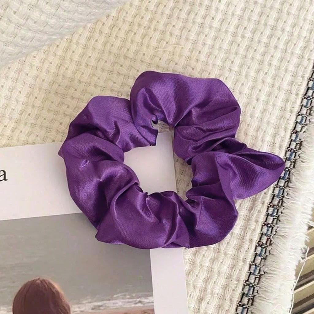 Xuxinha de Cetim Scrunchie de cabelo Roxa Lilas Anti Frizz Elástico Cabelo Rabicó Acessório Feminino