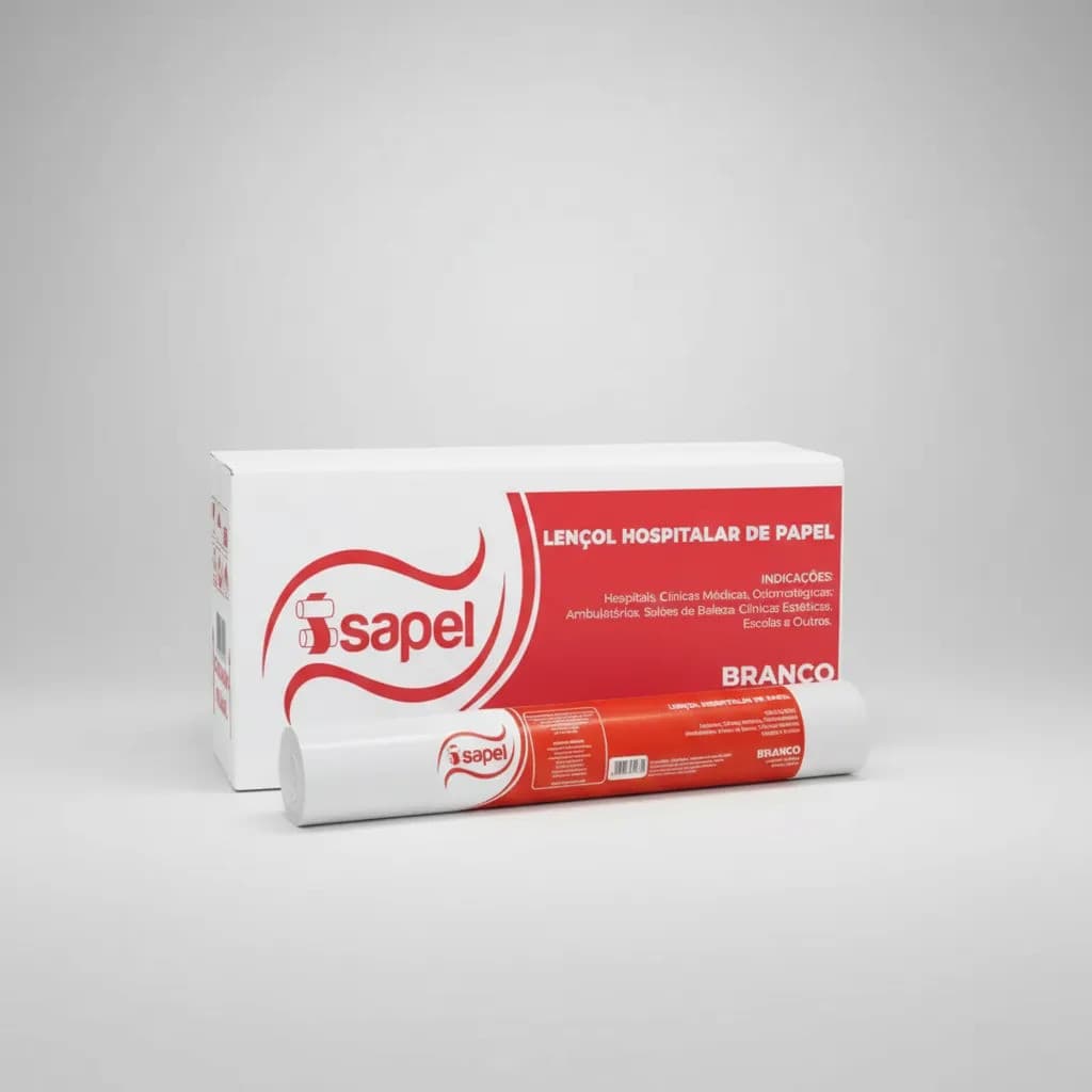 Lençol Descartável Papel Maca Estética Caixa 6 Rolo 50cmx50m