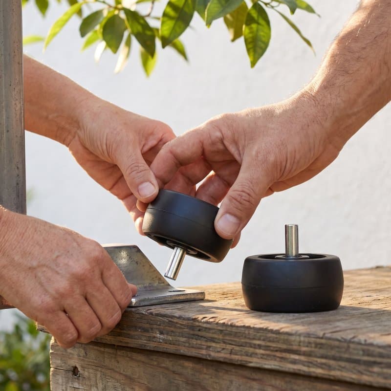 👟 2Peças Rodas Para Base De Guarda-Sol Plástico Preto Para Acessórios De Pátio