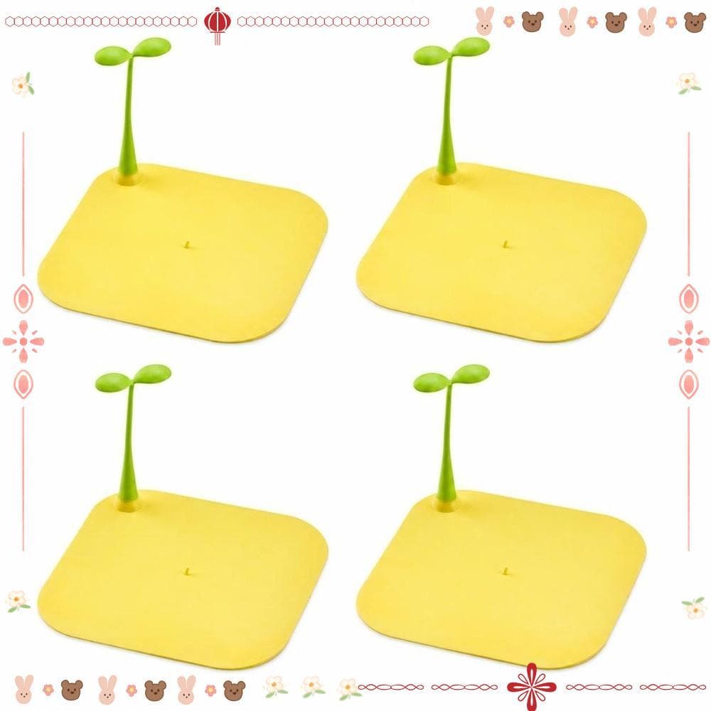 4 Pack Tampa De Drenagem De Piso , Rolha De Banheira Quadrada De Material De Silicone De Banheiro De Brotos De