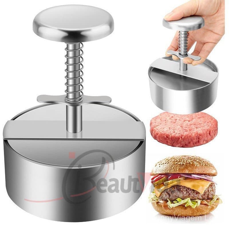 Manual De Forma Modelador Prensa Hambúrguer De Aço Inoxidável Sem Bastão Prensa Patty Maker Arroz De Cozinha