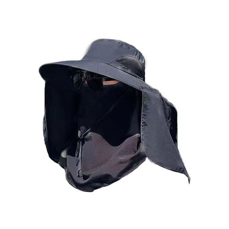 Máscara de sol chapéu de sol masculino verão chapéu de pesca capa rosto à prova de ultravioleta balde chapéu ao ar livre