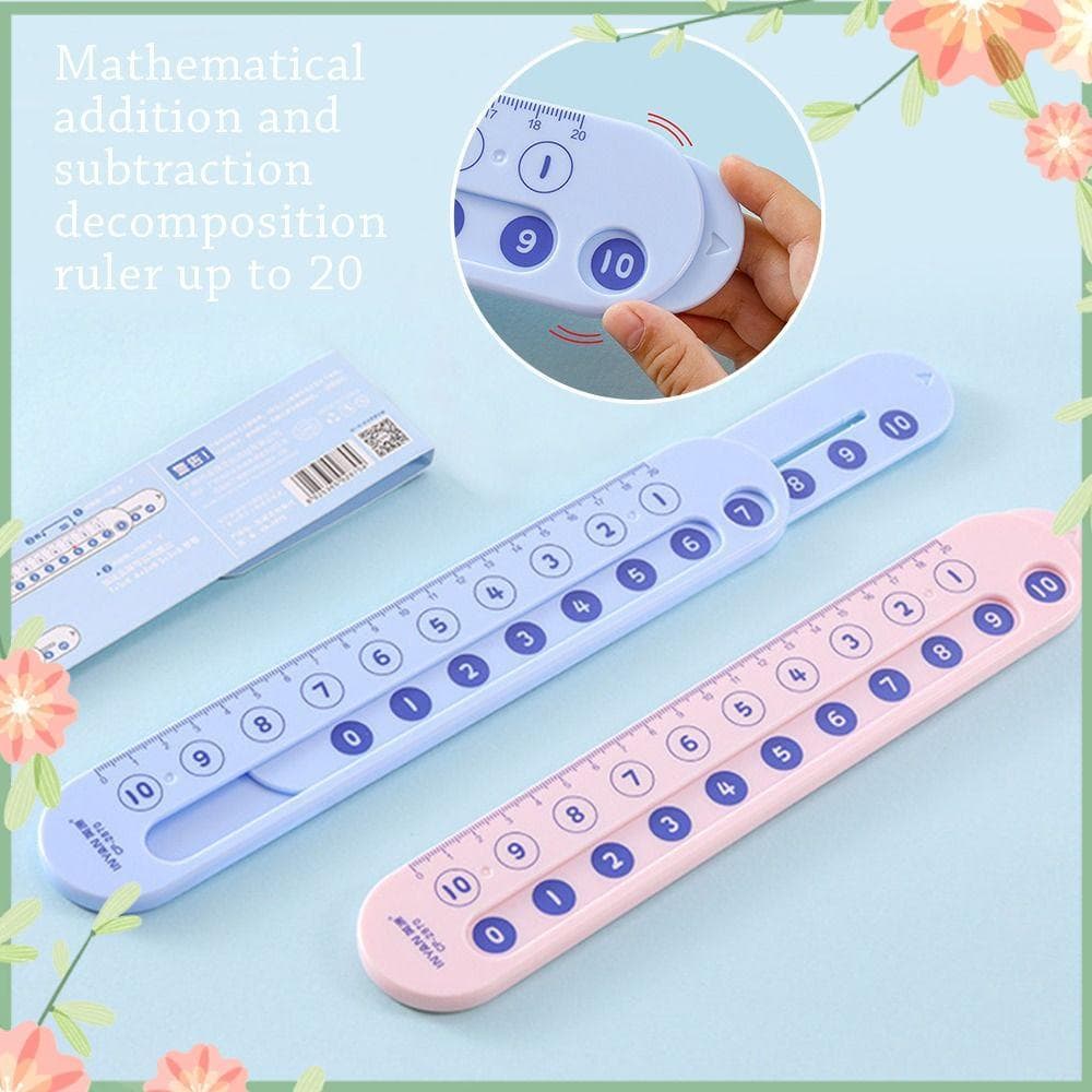 Régua De Subtração THUY , Dentro De 20 Réguas Portáteis De Decomposição Matemática , Adição De Plástico Rosa/Azul