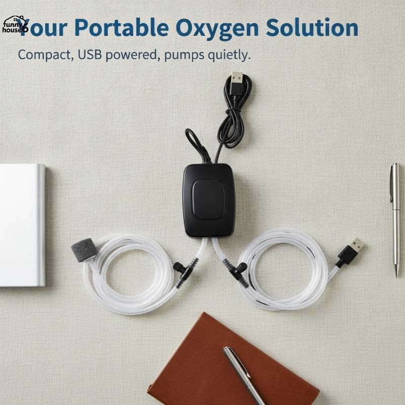 FUN Aquário USB Bomba De Ar Ultra Silencioso Portátil Mini Tanque De Peixes Airpressor Para 1-20L Pequena Casa Tanques A