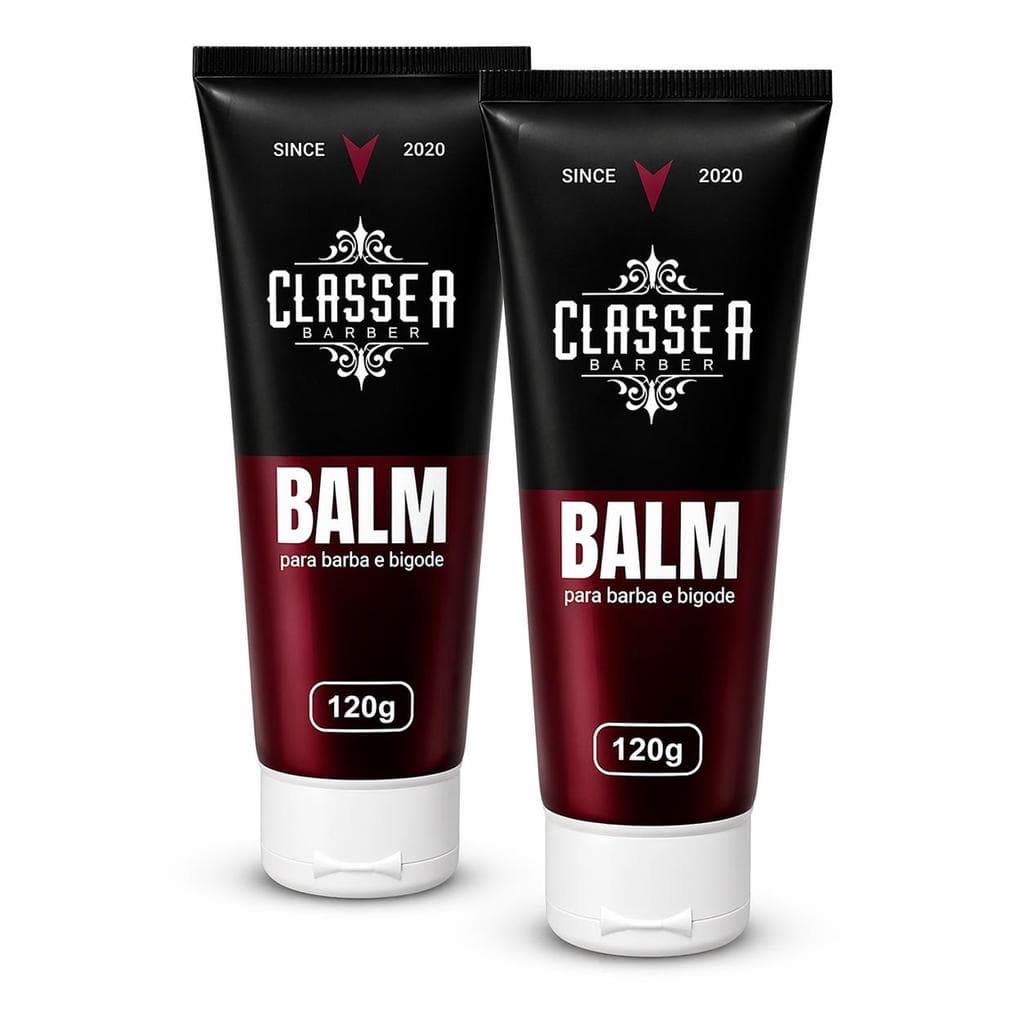 Balm para Barba e Bigode Classe A Barber 120g – Barba Macia, Sedosa e Alinhada + Brilho e Hidratação - Kit 02 unidades