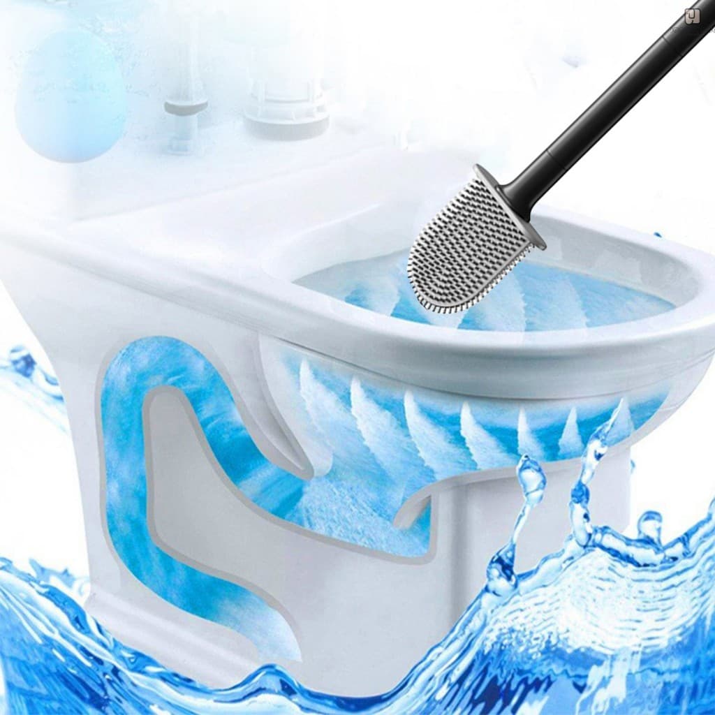 Escova De Vaso Sanitário De Silicone-Cabo Longo De Limpeza Profunda Para Banheiro