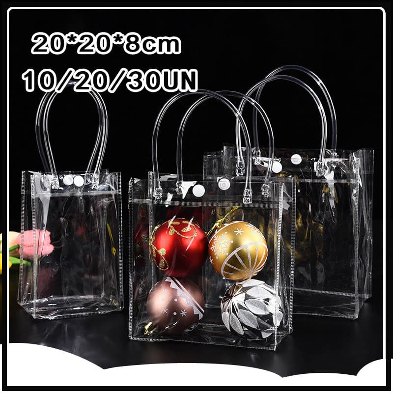 Kit 30 Unidades Reutilize Sacos De Presente Plástico Pvc
