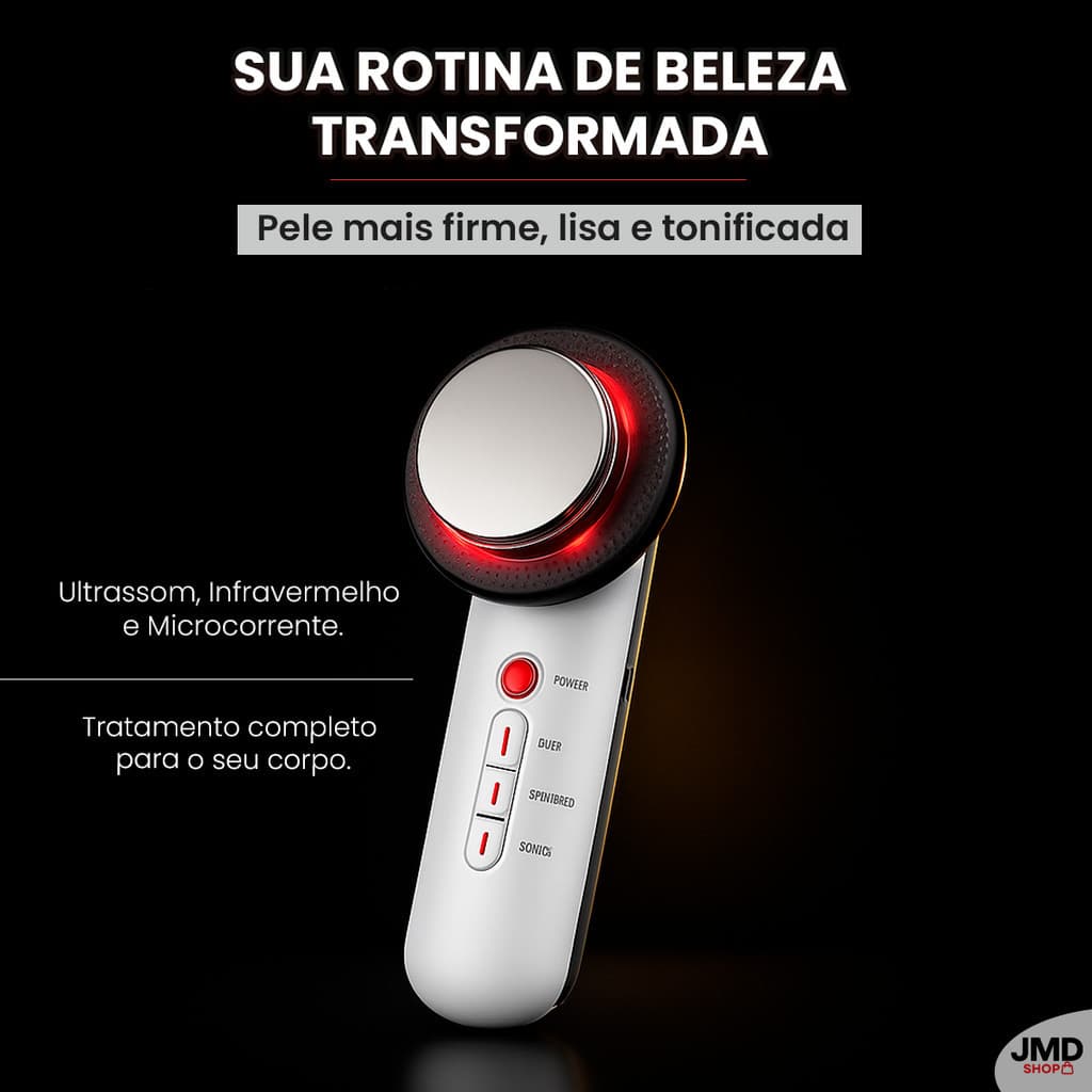 Massageador Bivolt anti envelhecimento rugas beleza Aparelho Portátil Ultrassom Tens Infravermelho Profissional