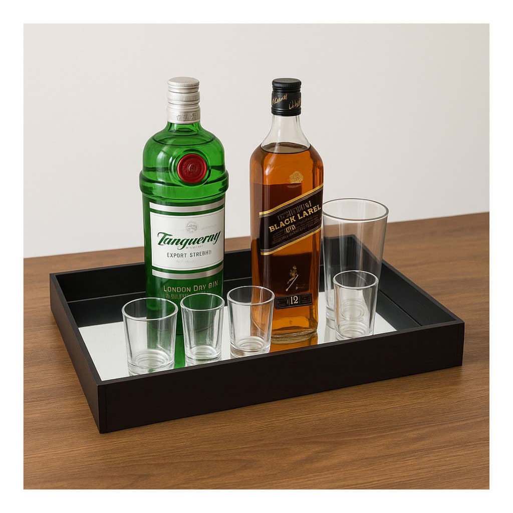 Bandeja Decorativa Espelhada Organizadora De Bebidas Cozinha