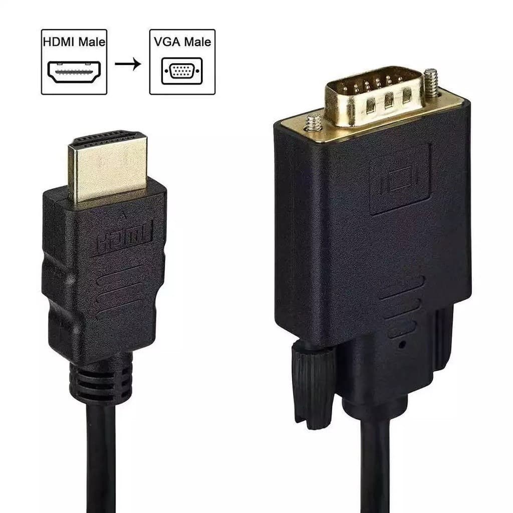 Cabo Conversor HDMI Macho para VGA Macho 1.8m – Alta Qualidade, Sinal Estável e Conexão Imediata